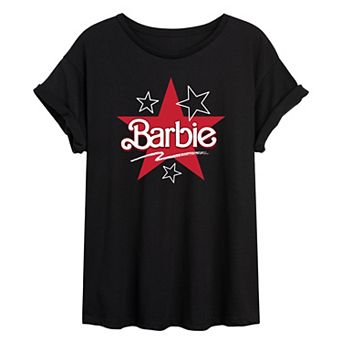 Juniors' Barbie Stars Oversized Tee