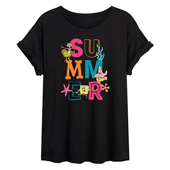 Juniors' SpongeBob SquarePants Summer Oversized Tee