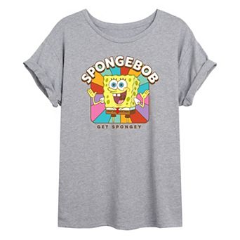 Juniors' SpongeBob SquarePants Rainbow Oversized Tee