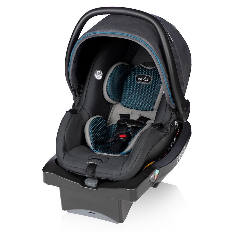 Evenflo Litemax DLX Infant car Seat with SafeZone Load Leg Base, Sawyer