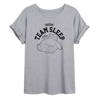 Juniors' Pokemon Snorlax Sleep Oversized Tee