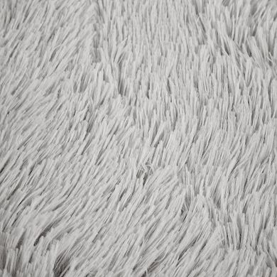 Madison Park Serena Plush Faux Fur & Memory Foam Base Oval Pet Bed