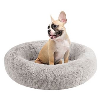 Madison Park Serena Plush Faux Fur & Memory Foam Base Oval Pet Bed