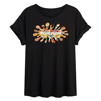 Juniors' Nickelodeon Splat Oversized Graphic Tee