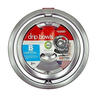 Range Kleen 2-pc. Stovetop Chrome Drip Bowl Set