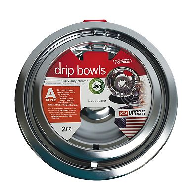Range Kleen 2-pc. Stovetop Chrome Drip Bowl Set