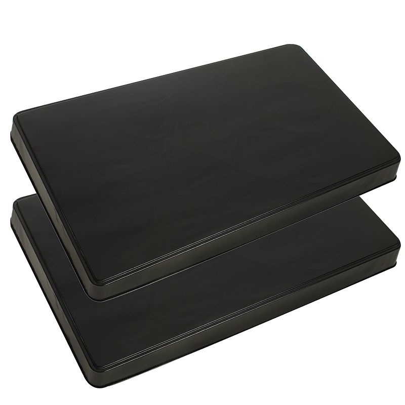 Range Kleen 572 Rectangular Burner Kovers  21-Inch x 11-Inch x 1.75-Inch  Black  Set of 2