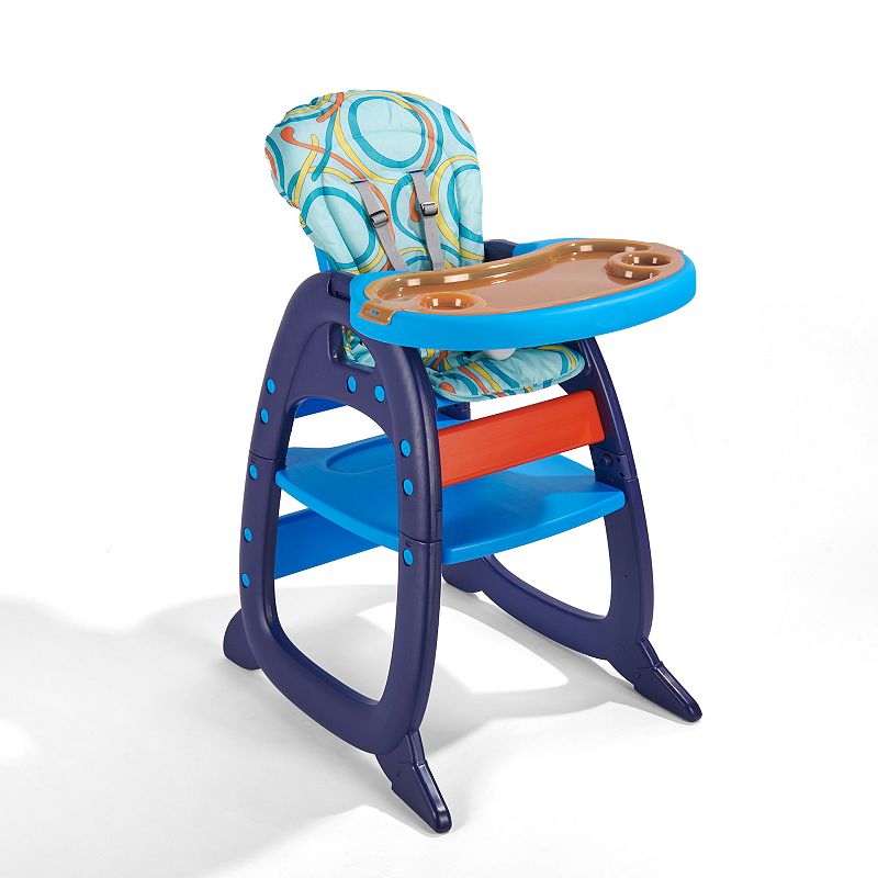 Badger Basket Envee II Baby High Chair with Playtable Conversion, Blue
