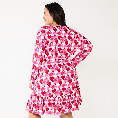 Plus Size DRAPER JAMES Knit Long Sleeve Wrap Dress