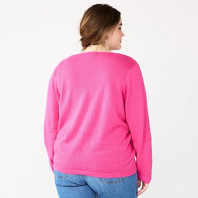 Plus Size DRAPER JAMES RSVP™ Textured Cardigan