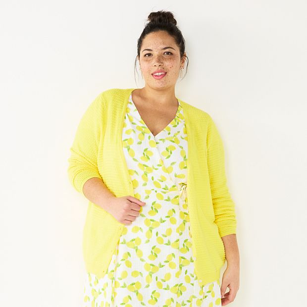 Kohls 2025 yellow cardigan