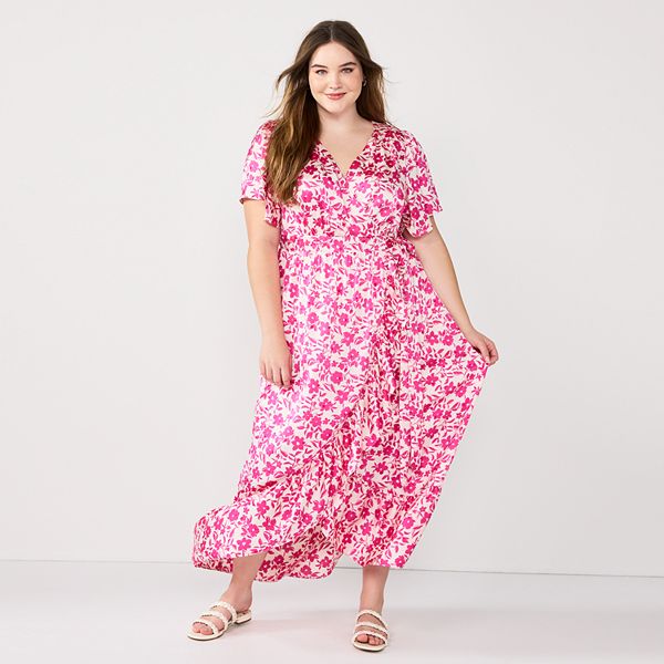 Plus Size DRAPER JAMES RSVP™ Flutter Sleeve Wrap Maxi Dress