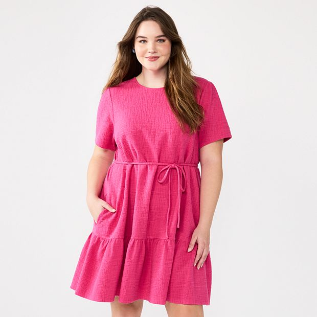 open lace back dress Draper James Deana Smocked Dress Pink Multi XL at Amazon Women's Clothing  store main image 1