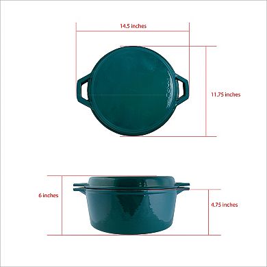 Taste of Home 7-qt. Enameled Cast-Iron Dutch Oven with Grill Lid