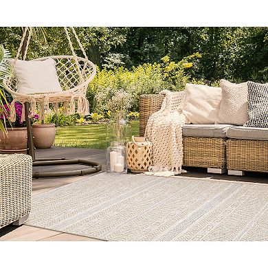 Liora Manne Orly Stripe Indoor Outdoor Rug