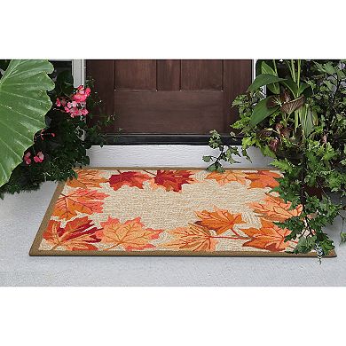 Liora Manne Ravella Falling Leaves Border Indoor Outdoor Rug