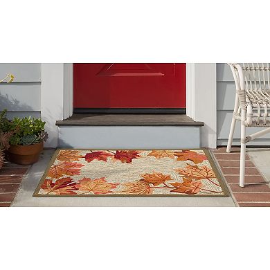 Liora Manne Ravella Falling Leaves Border Indoor Outdoor Rug