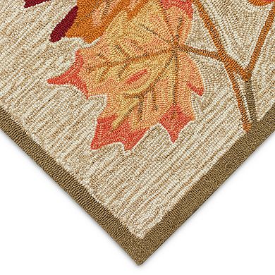 Liora Manne Ravella Falling Leaves Border Indoor Outdoor Rug