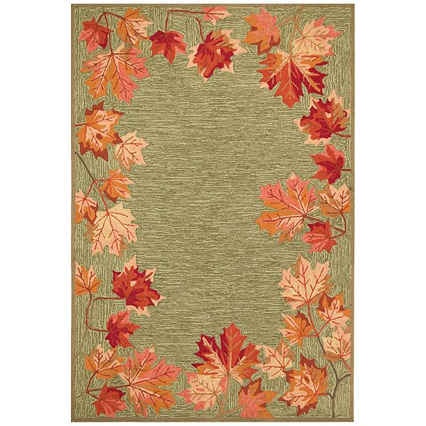 Liora Manne Ravella Falling Leaves Border Indoor Outdoor Rug