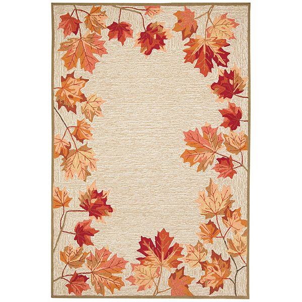 Liora Manne Ravella Falling Leaves Border Indoor Outdoor Rug