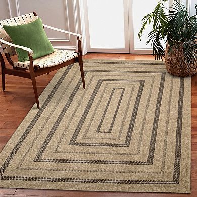 Liora Manne Sahara Multi Border Indoor Outdoor Rug