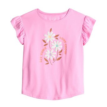 Girls 4-12 Jumping Beans® Flutter Sleeve Graphic Tee