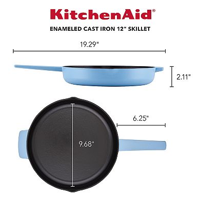 KitchenAid Enameled Cast-Iron Skillet with Helper Handle