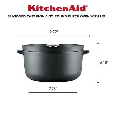 KitchenAid 6-qt. Seasoned Cast-Iron Dutch Oven / Casserole