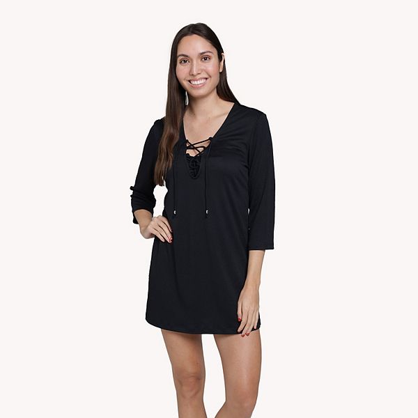 Women's Portocruz Lace-Up Swim Cover-Up Tunic