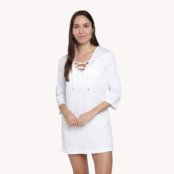 Women's Portocruz LaceUp Swim CoverUp Tunic