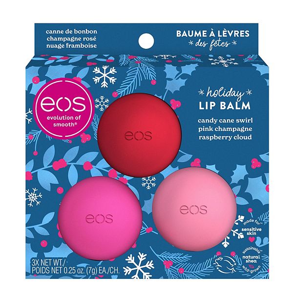 eos Holiday 2022 Sphere 3Pack Carton Pink Champagne, Raspberry Cloud
