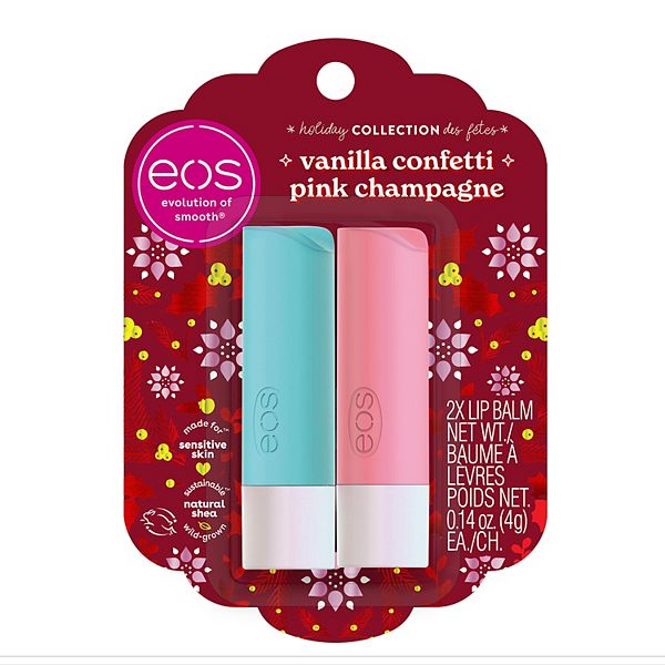 eos Holiday 2022 Vanilla Confetti & Pink Champagne Stick 2-pack