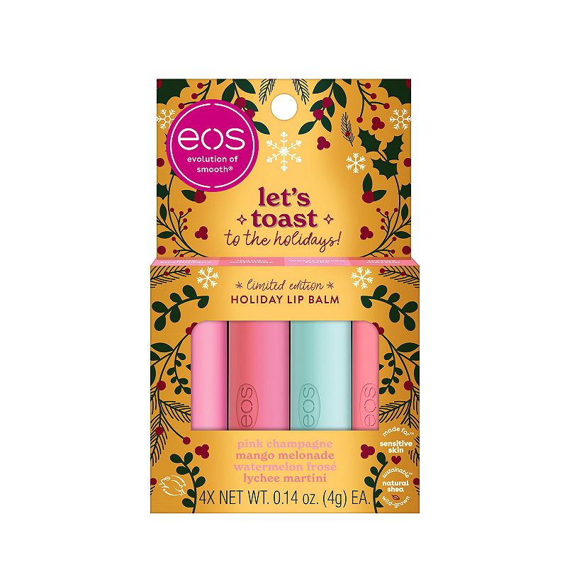 eos Lip Balm Stick - Pink Champagne, Mango Melonades, Watermelon Frose & Lychee Martini - 0.56oz/4pk