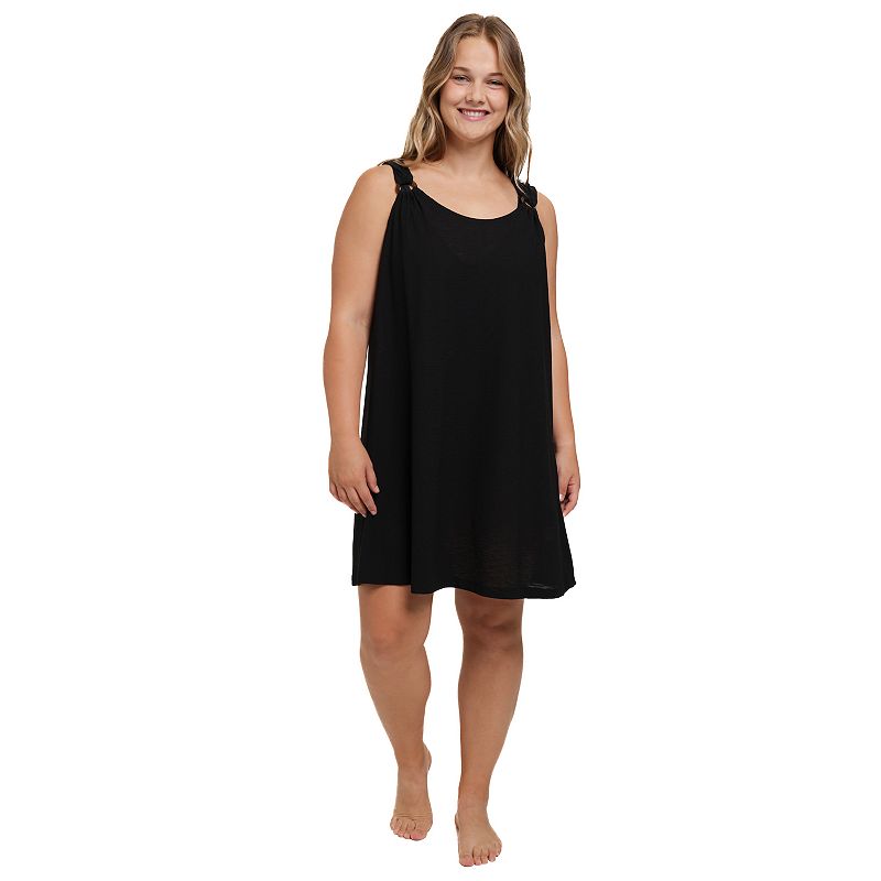 Plus Size Portocruz O-Ring Swim Cover-Up Tank Dress