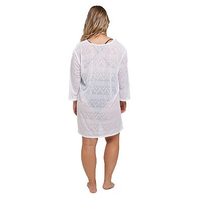 Plus Size Portocruz Lace Up Swim Cover-Up Tunic