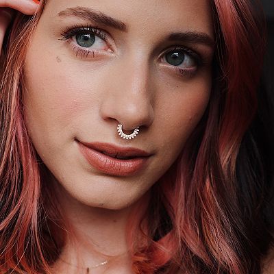 Raquelina Jewels 10kt Solid Gold Spiked CZ Septum Yellow