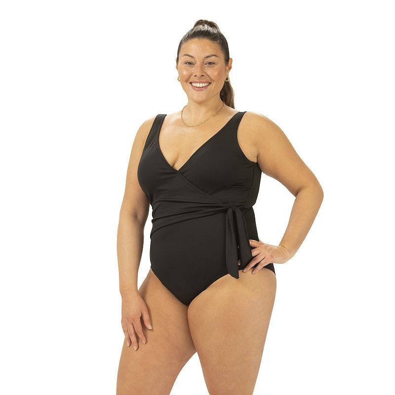 Women's Lands' End Tummy Control UPF 50 Cap Sleeve One-Piece Swimsuit
