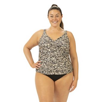 Women's Dolfin Aquashape UPF 50+ Print Wrap Tankini Top