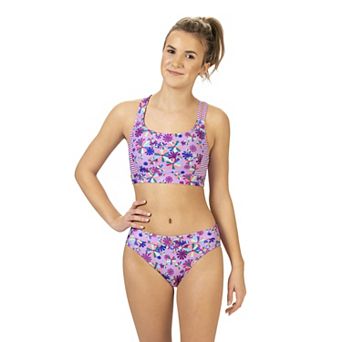 Women's Dolfin Uglies Print Asymmetrical Work Out 2 pc Swim Set