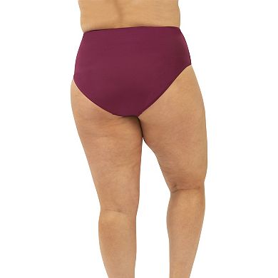 Women's Dolfin Aquashape Solid UPF 50+ High-Waist Brief Swim Bottoms