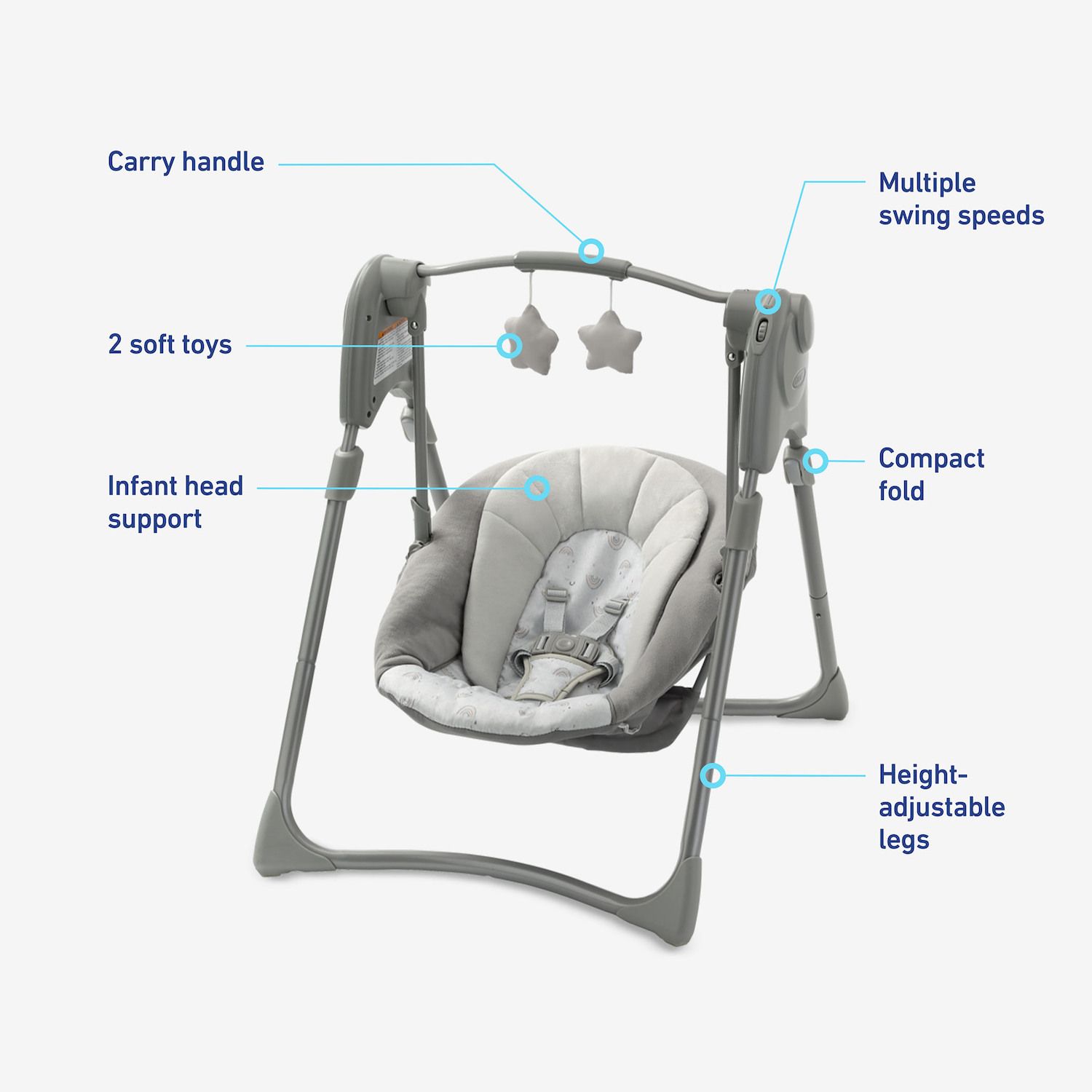 Graco Slim Spaces Compact Baby Swing