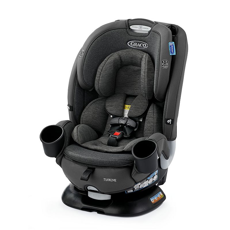 Graco Turn2Me 3-in-1 convertible car seat, swivel seat function, with rear-facing, forward-facing, and high-back riser options in Cambridge