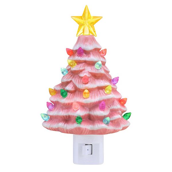 Mr Christmas Nostalgic Pink Christmas Tree Night Light