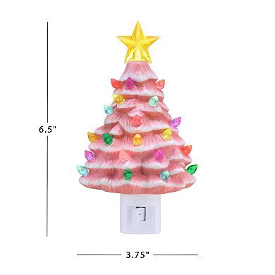Mr Christmas Nostalgic Pink Christmas Tree Night Light