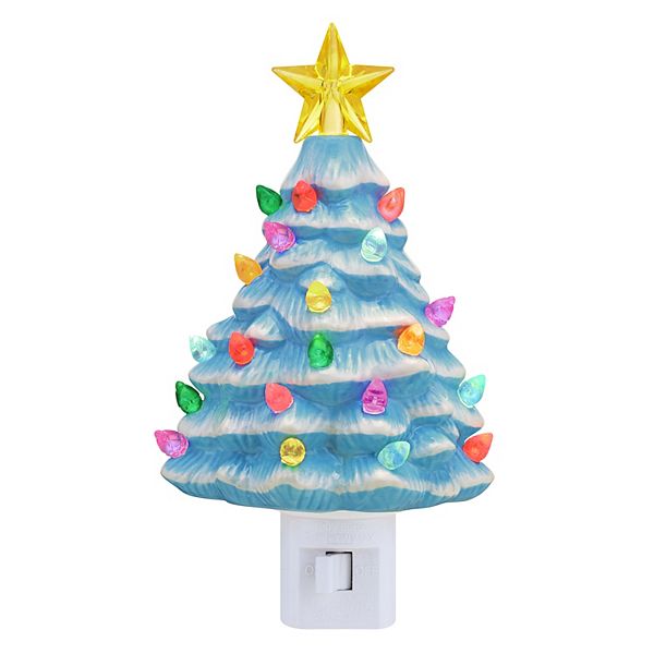 Mr Christmas Nostalgic Light Blue Christmas Tree Night Light