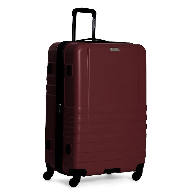 Ben Sherman Hereford Hardside Spinner Luggage, Dark Red, 20 Carryon