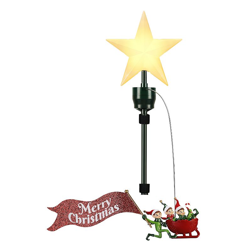 30837902 Mr Christmas Animated Elves Sleigh Christmas Tree  sku 30837902