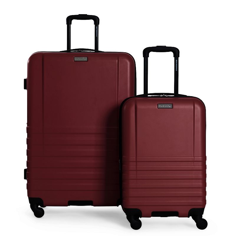 Ben Sherman Hereford 2-Piece Hardside Spinner Luggage Set, Dark Red, 2 Pc S