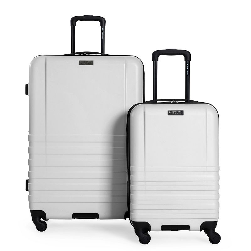 Ben Sherman Hereford 2-Piece Hardside Spinner Luggage Set, White, 2 Pc Set