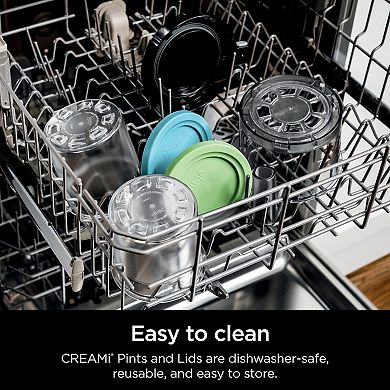 Ninja CREAMi Pints and Colored Lids – 2 Pack, Compatible with NC300 Series